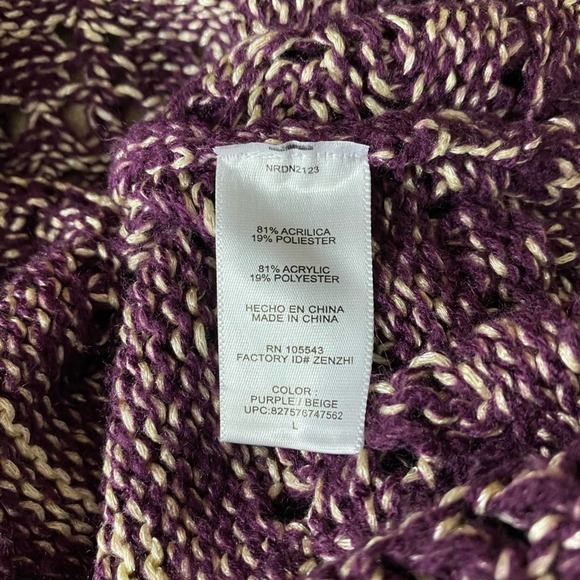 3/$35 Narciso Rodriguez Purple Knit Sweater Large - Picture 6 of 6
